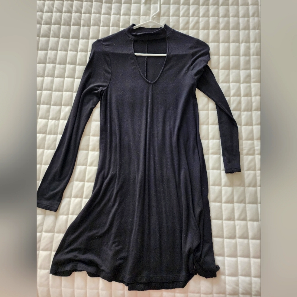 Express Long Sleeved Chest Cutout Mini Dress